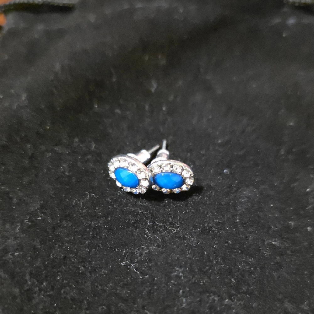 Sapphire and Silver Stud Earrings